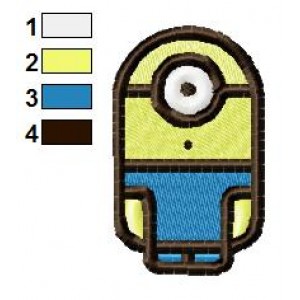 Funny Cylindrical Minions Embroidery Design